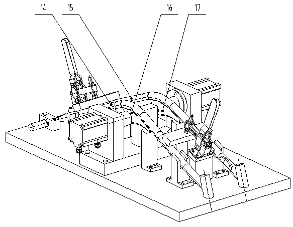 Ride-type motorcycle tail pipe assembly processing clamp and processing method thereof