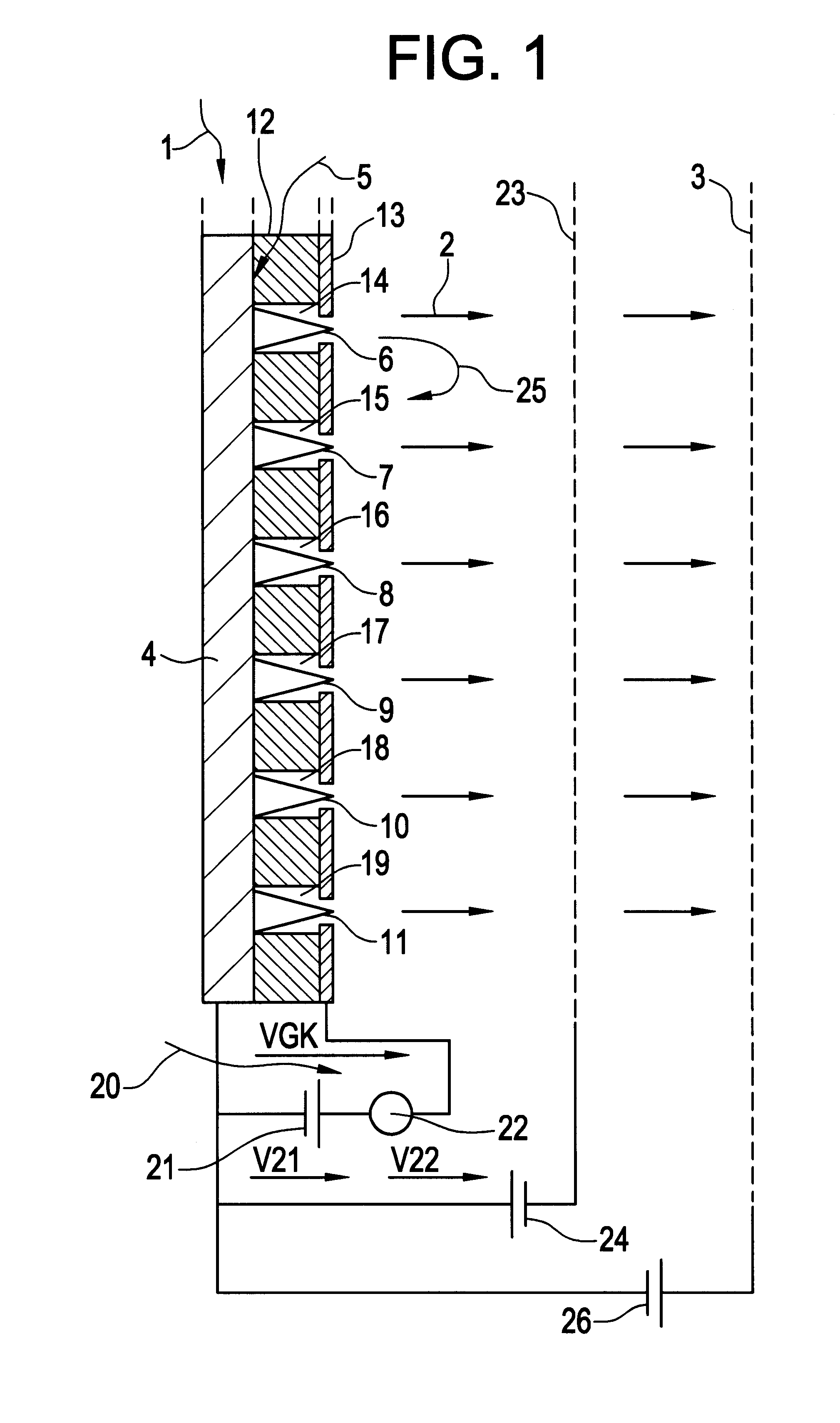 Pulse mode electron generator