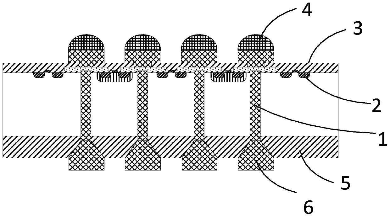 Wafer-level chip structure, multi-chip stacking interconnection structure and preparation method