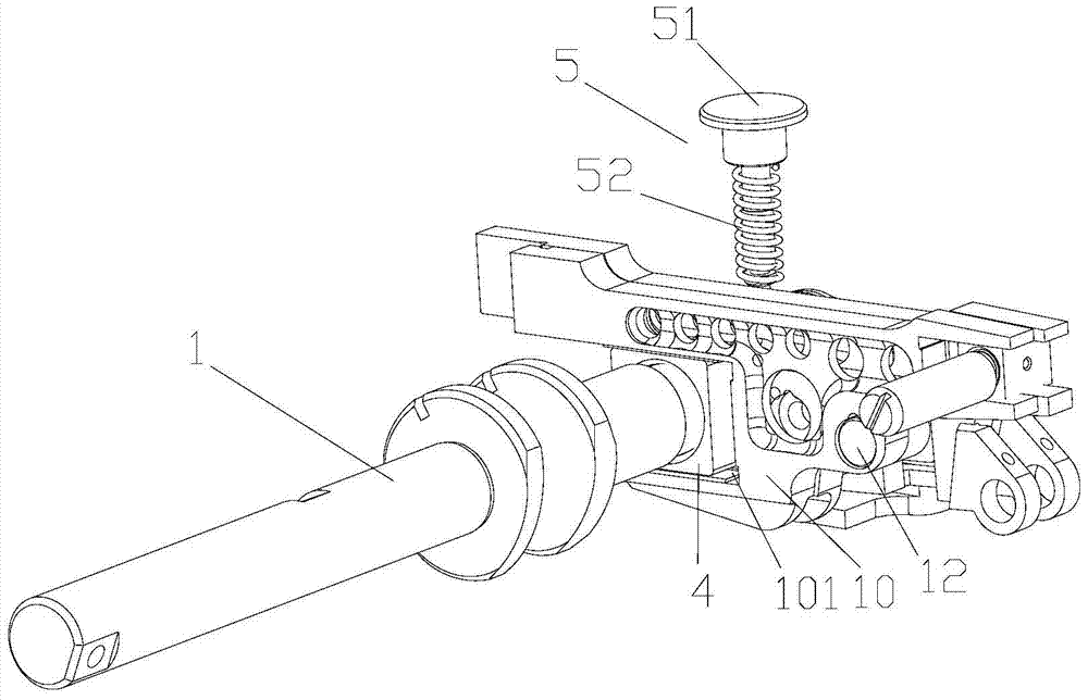 Needle distance adjustment structure of platform type interlock sewing machine