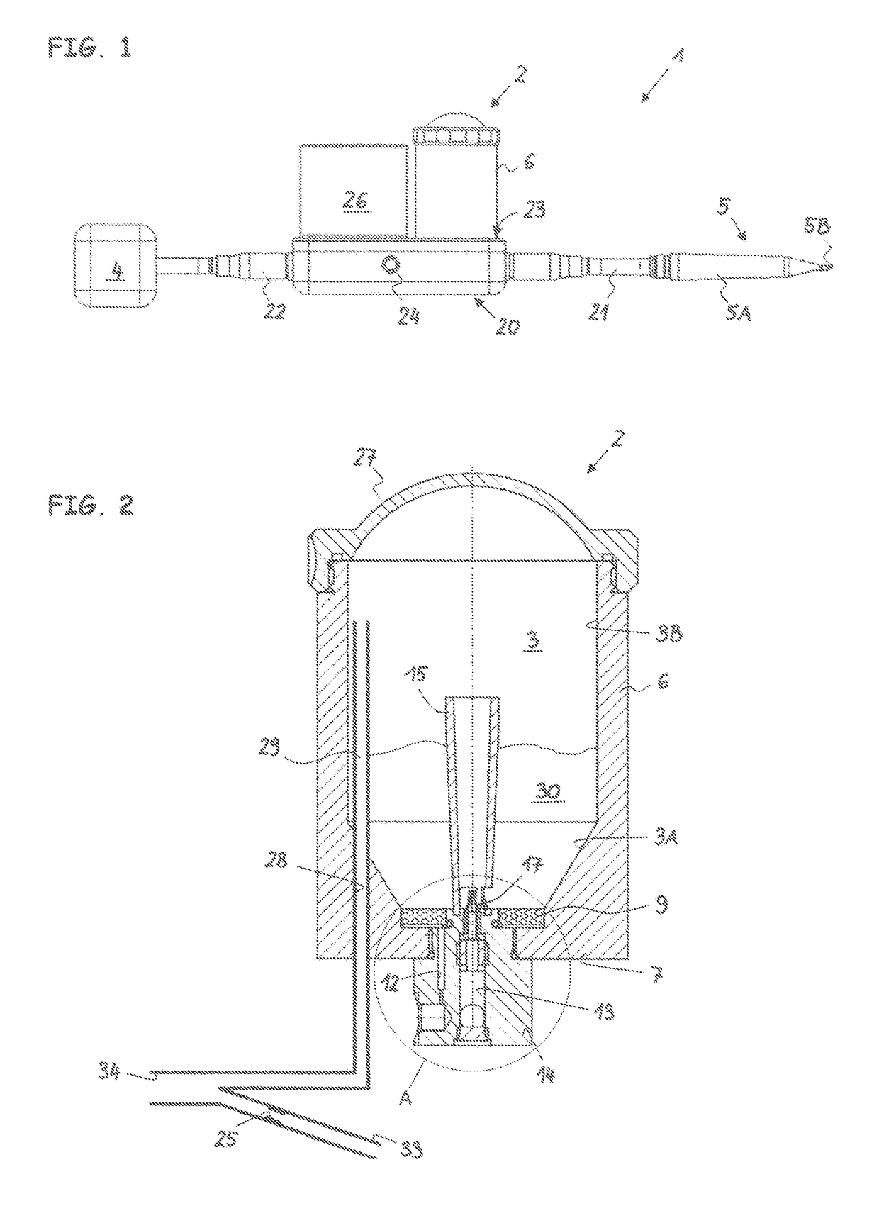 Medical or dental device for dispensing a powdered medium