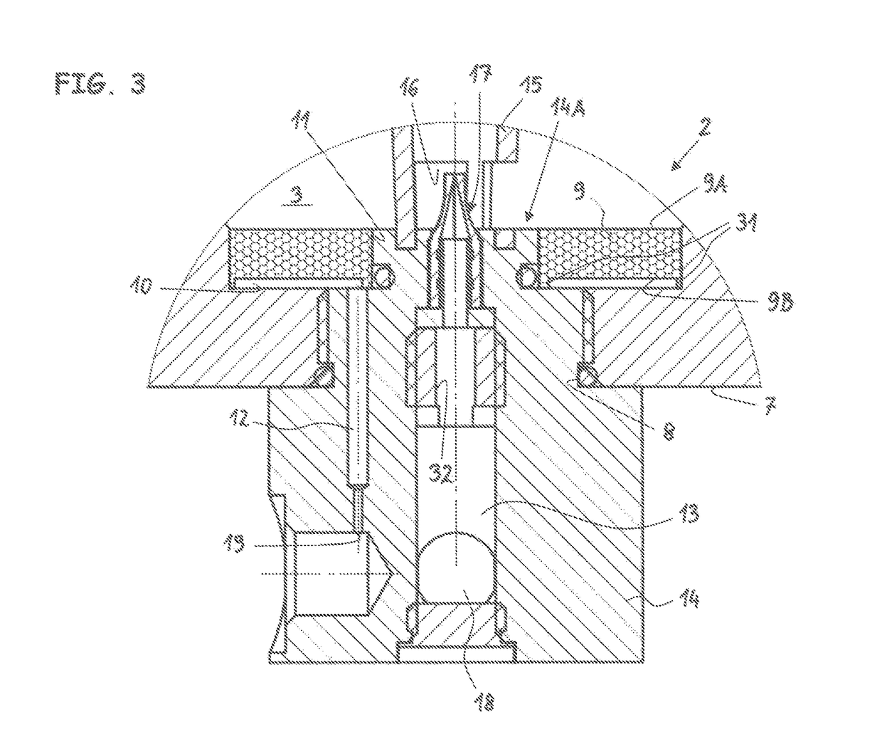 Medical or dental device for dispensing a powdered medium