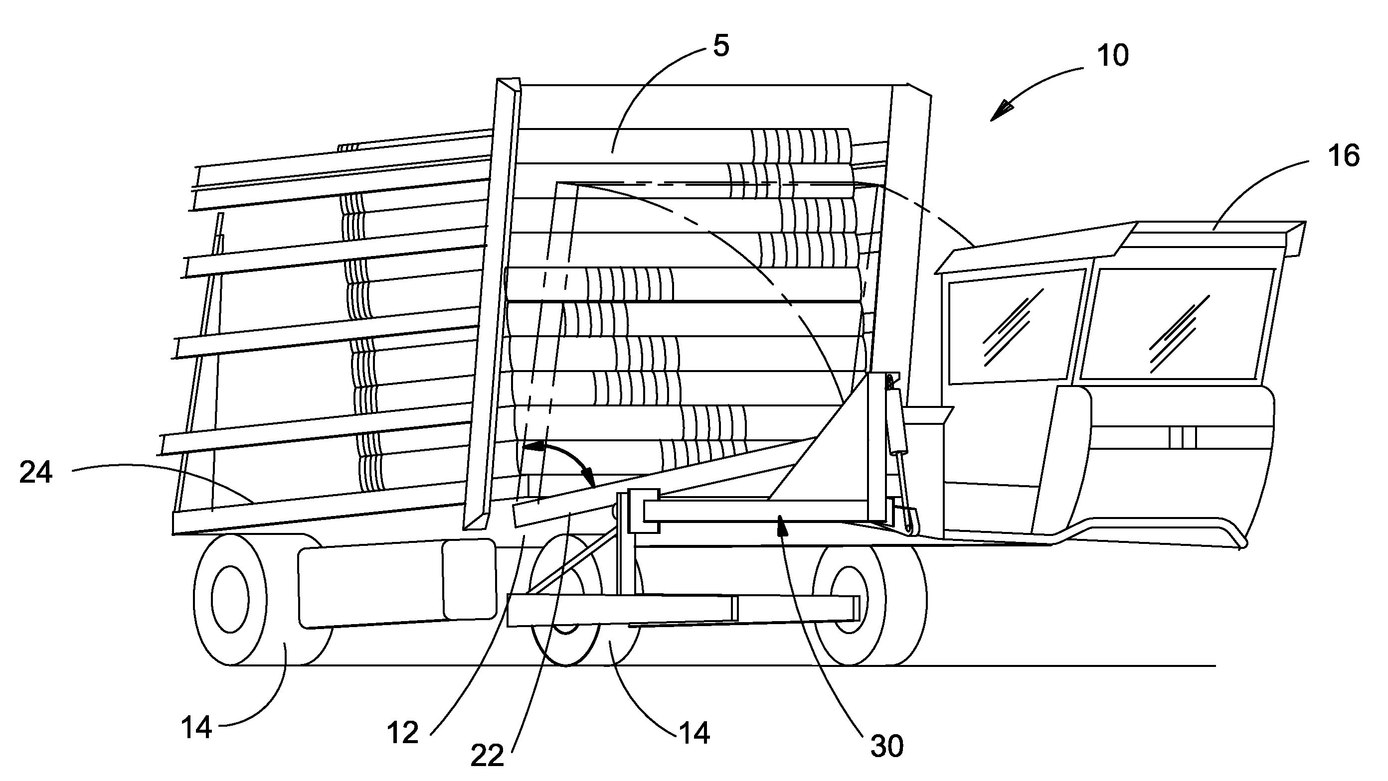 Automatic control of a large bale loading apparatus