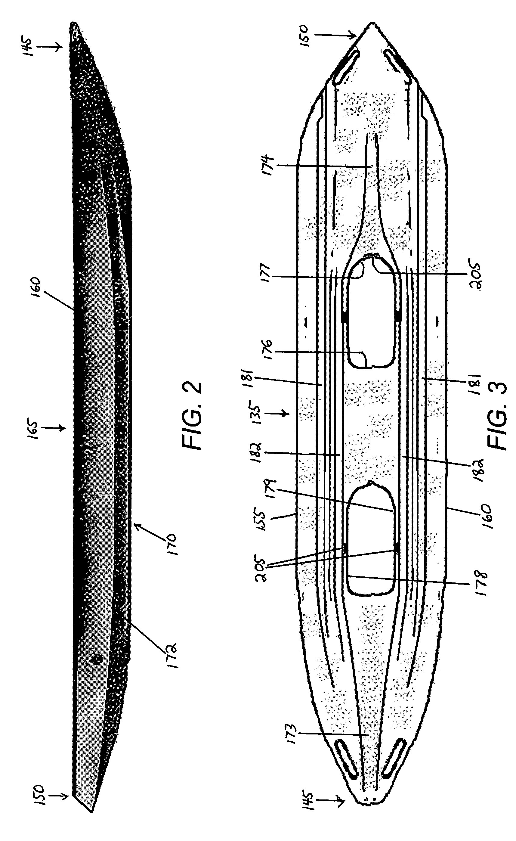 Modular kayak with elevated hull voids