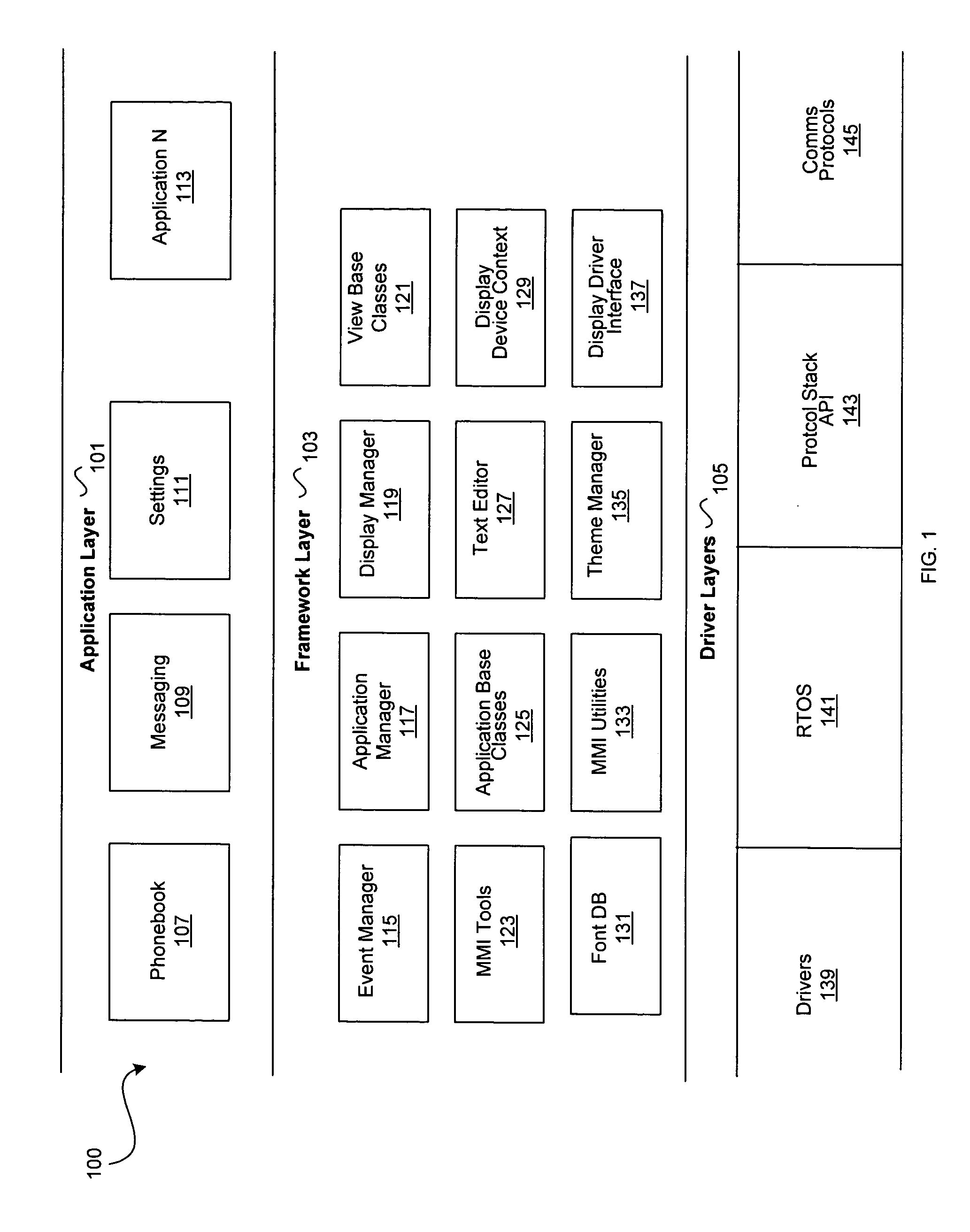 Method and system for providing text information in an application framework for a wireless device