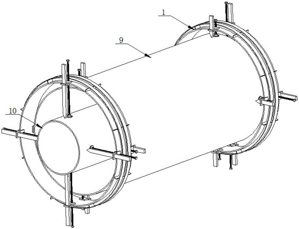 Coaxial casing pipe assembling device and method