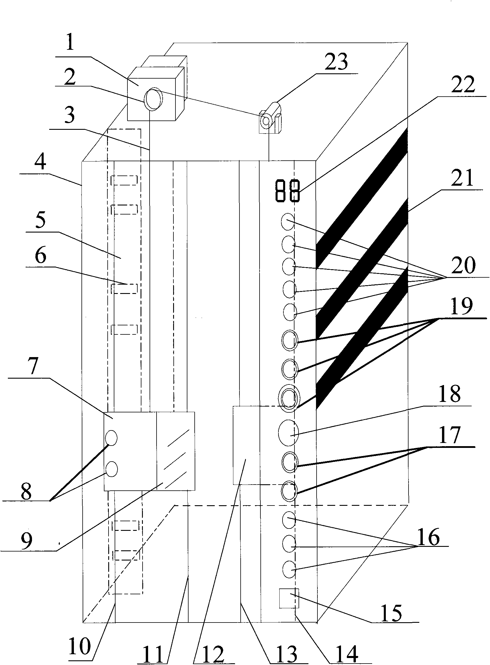 Analogue simulation device of mine hoist