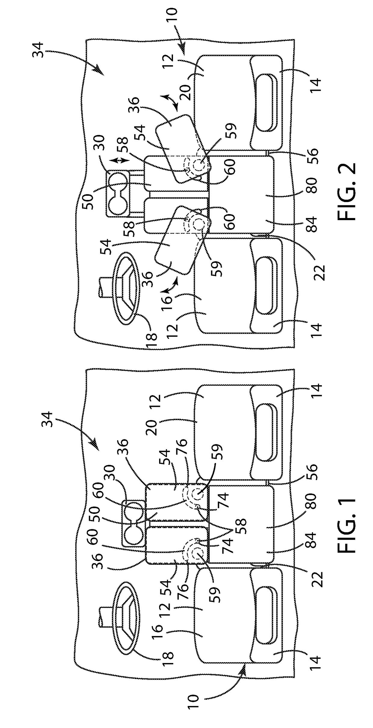 Flexible motor vehicle work surface for laptops and tablets