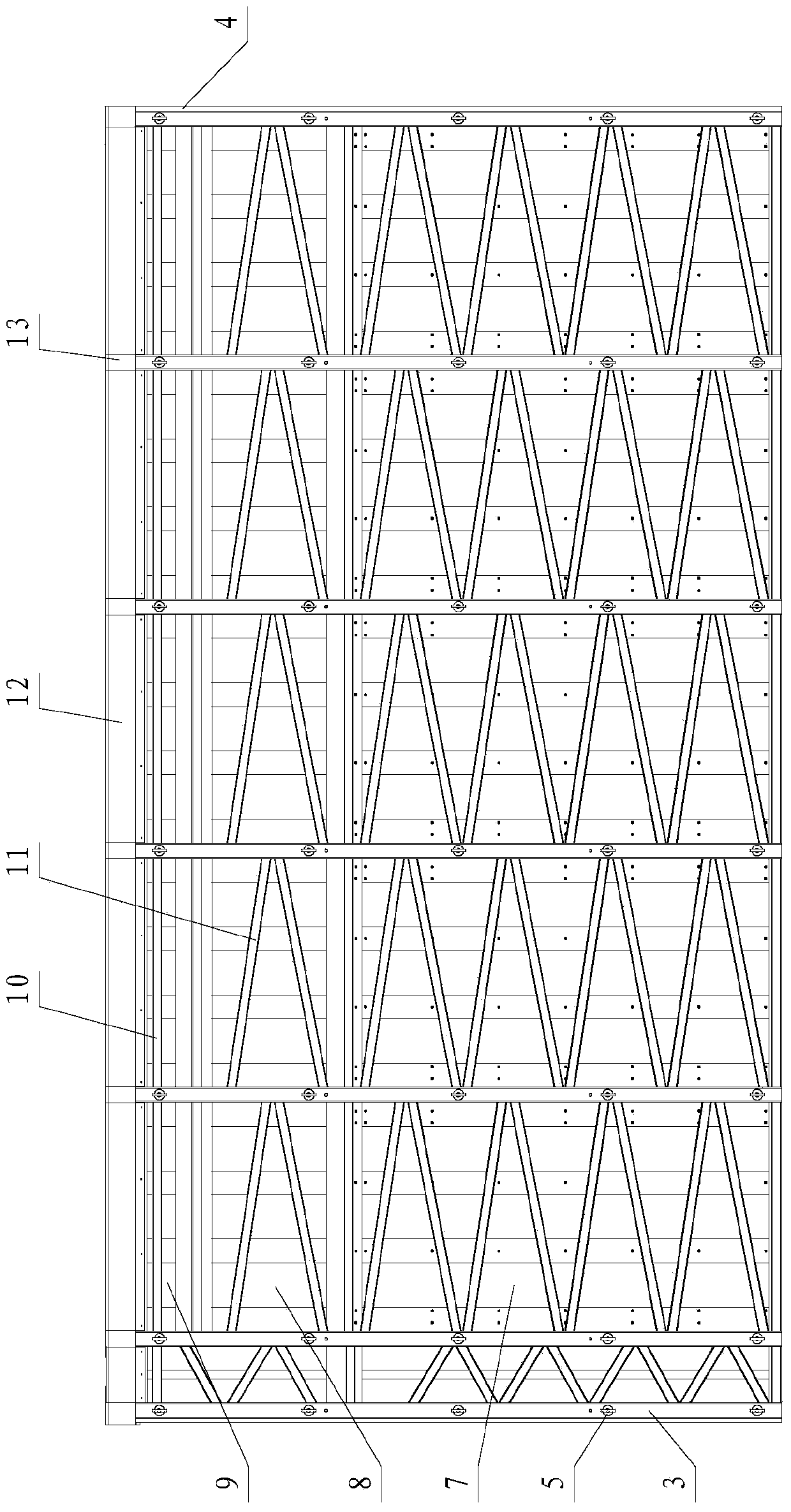 A formwork composite structure for cast-in-place walls and its construction method