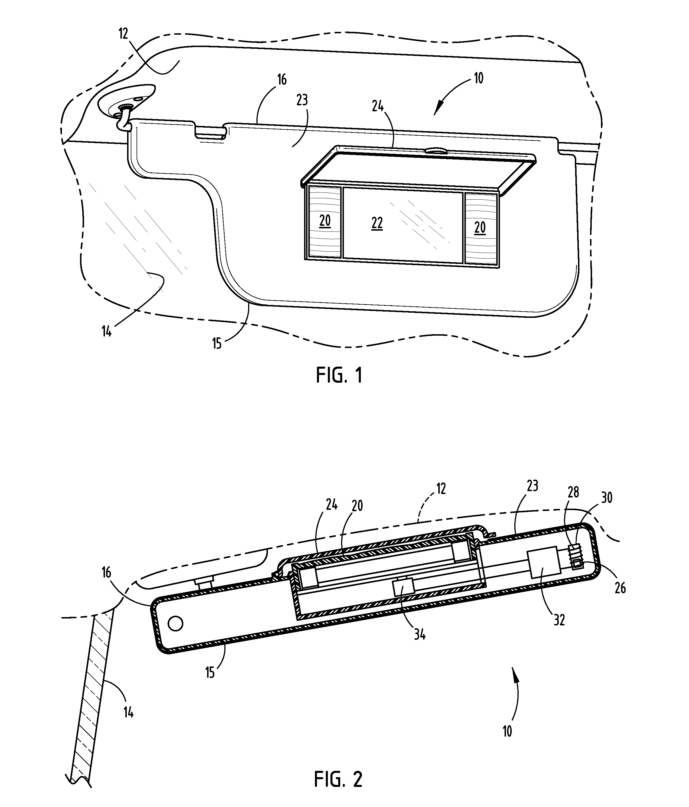 Vehicle sun visor with illumination powered by kinetic motion