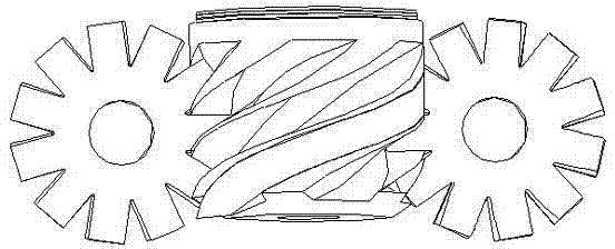 Compression assembly with dumbbell-shaped rotor for compressor