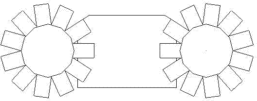 Compression assembly with dumbbell-shaped rotor for compressor