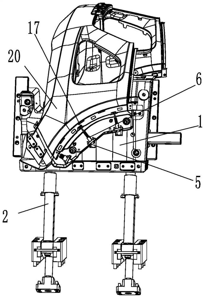 Inclined top internal double-bouncing-needle reverse buckle removing structure