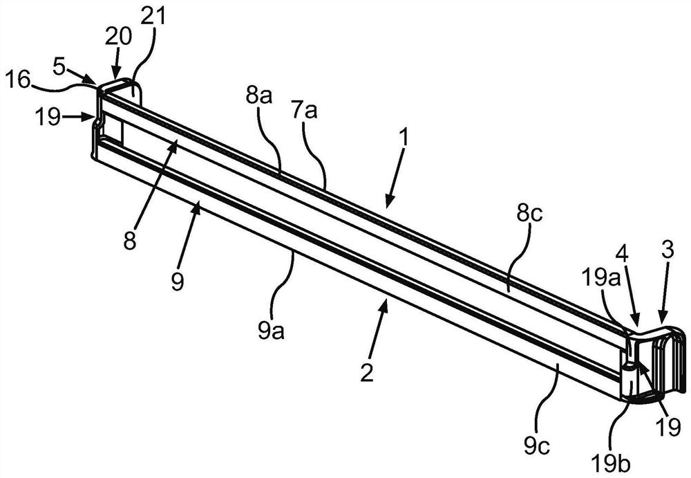 Suspension device, assembly and household refrigeration appliance component