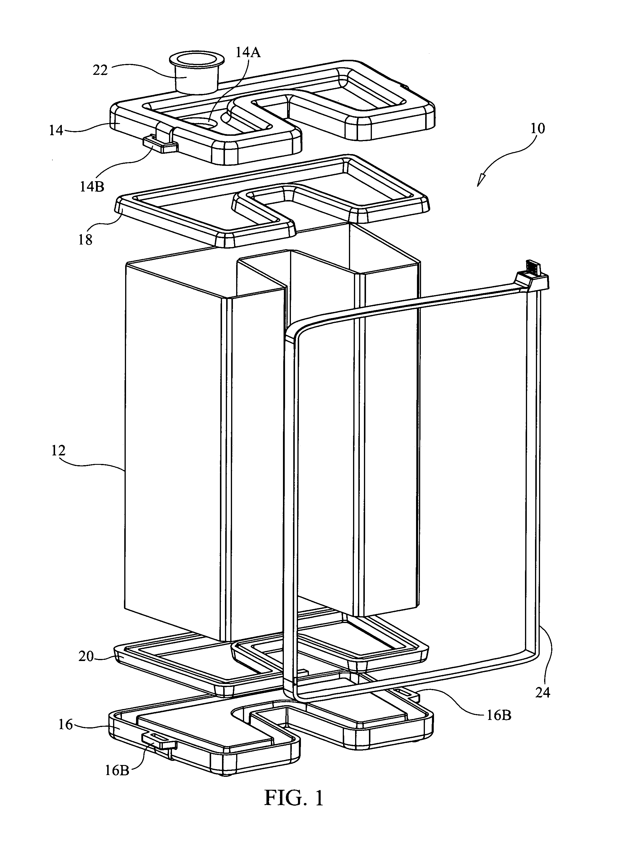 Collapsible container for fluid-jet generation