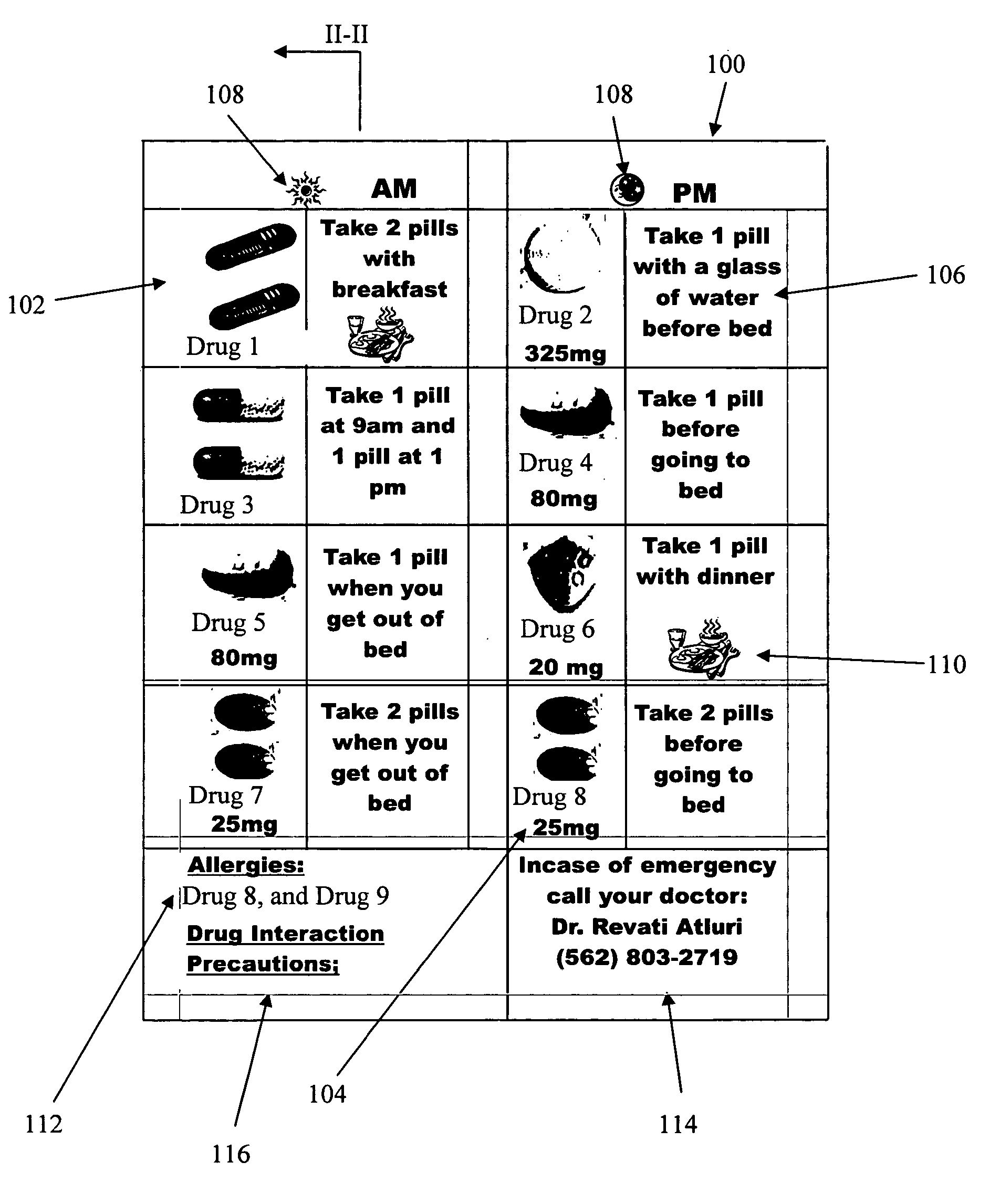 Illustrative drug card