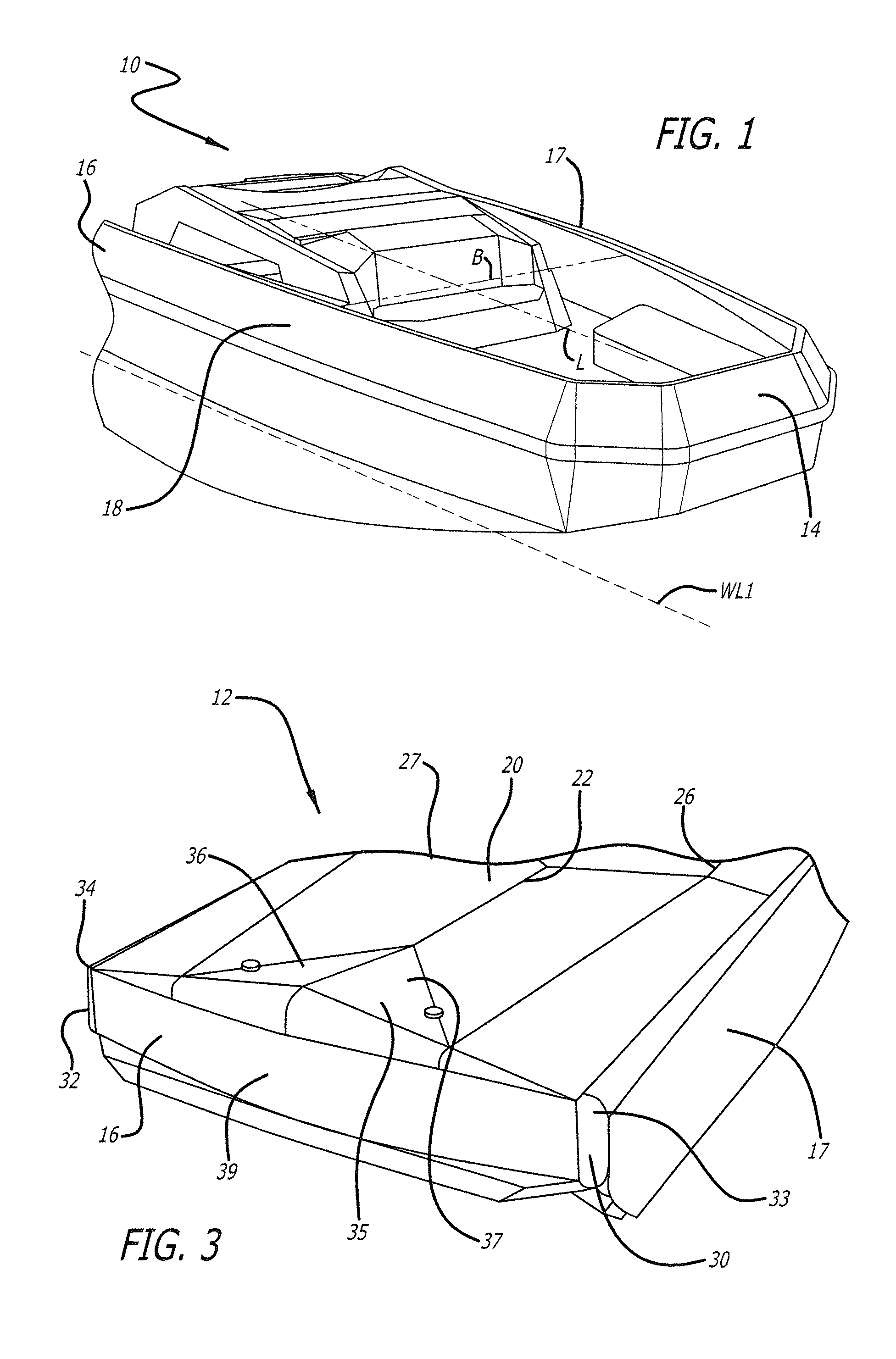 Wakesurfing boat and hull for a wakesurfing boat