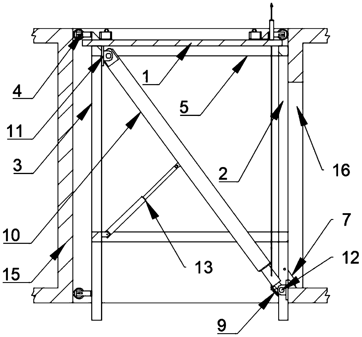 Construction method applied to lifting platform in elevator shaft in constructional engineering