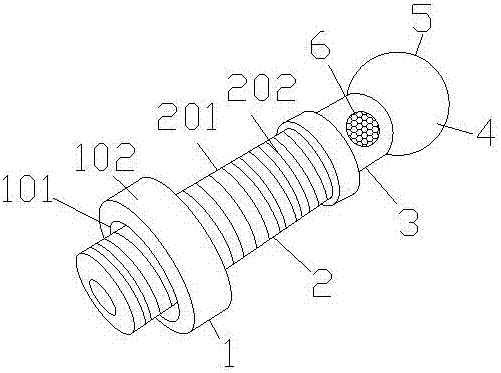 Press ball head screw rod warning device