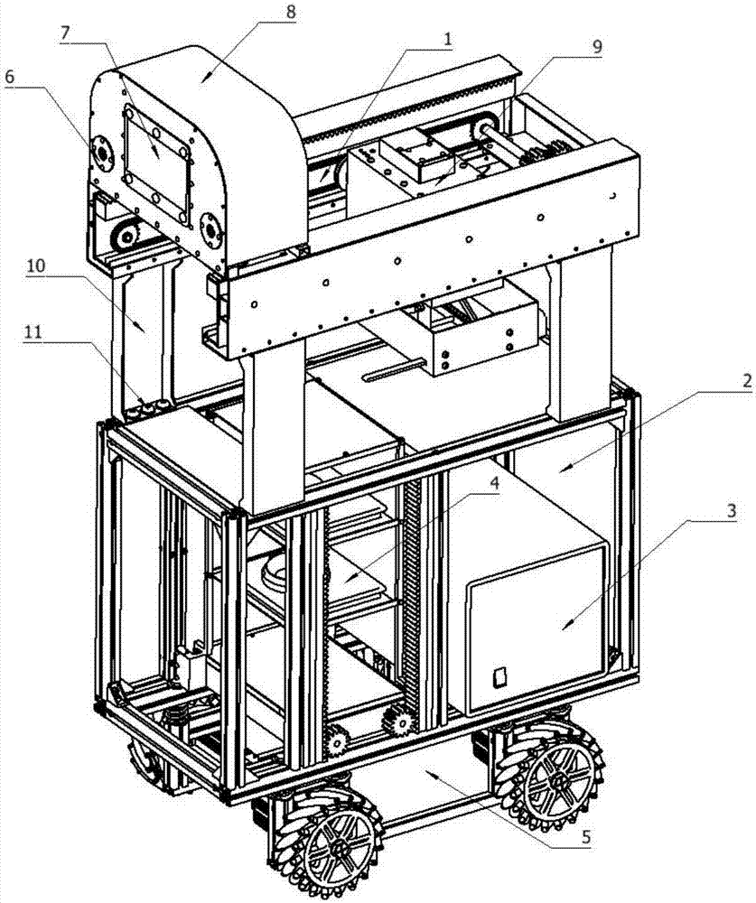 Truss type autonomic movement food delivering robot