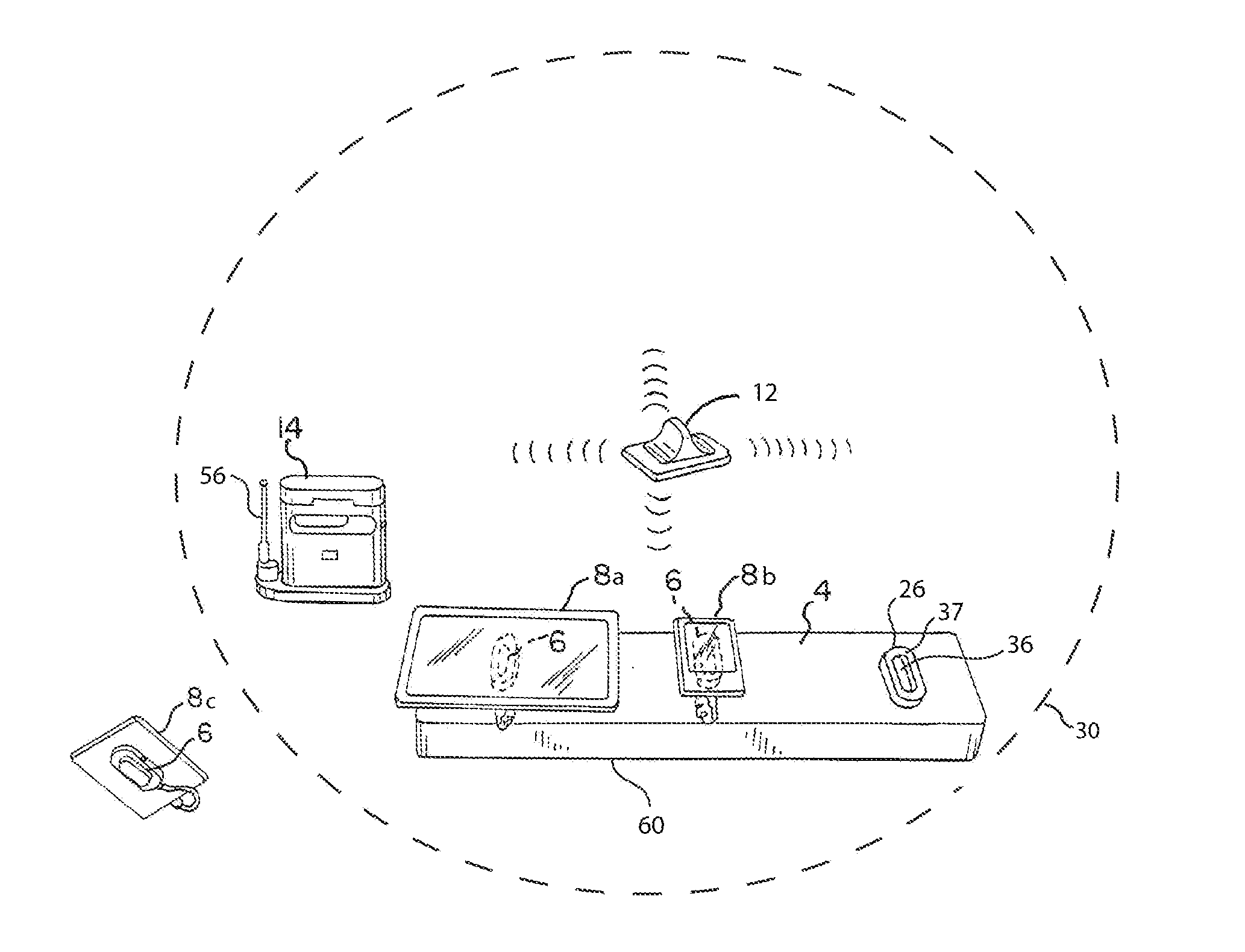 Apparatus, system and method for monitoring a device within a zone