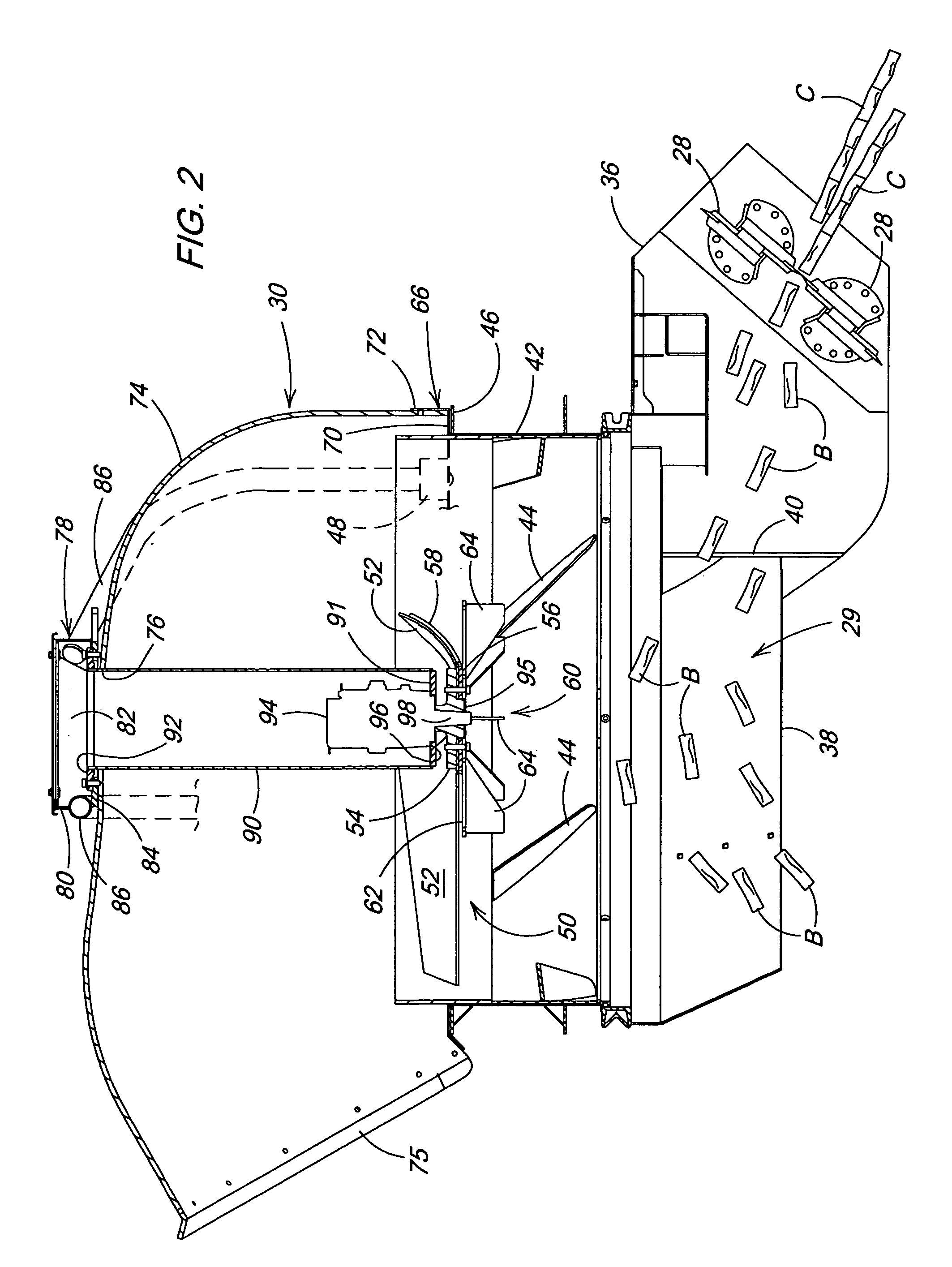 Cleaning chamber and method for a sugarcane chopper harvester