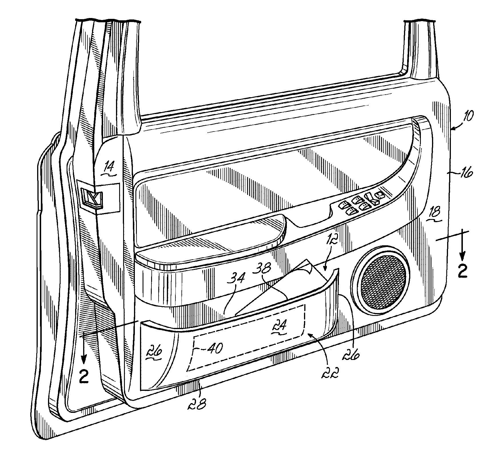 Automotive map pocket having an electroluminescent lamp and method of making the same