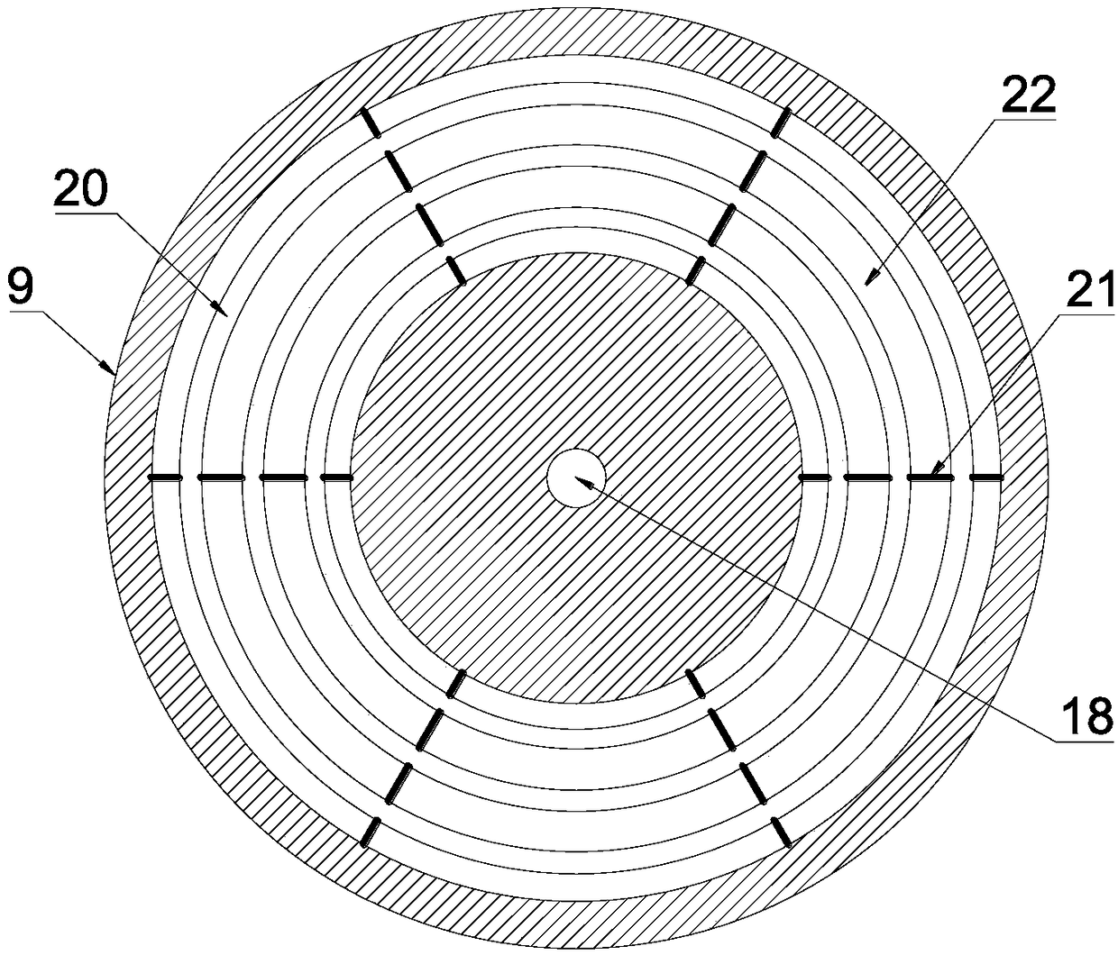 Centrifugal magnetic-dynamic mixing and stirring device for liquid industrial raw materials