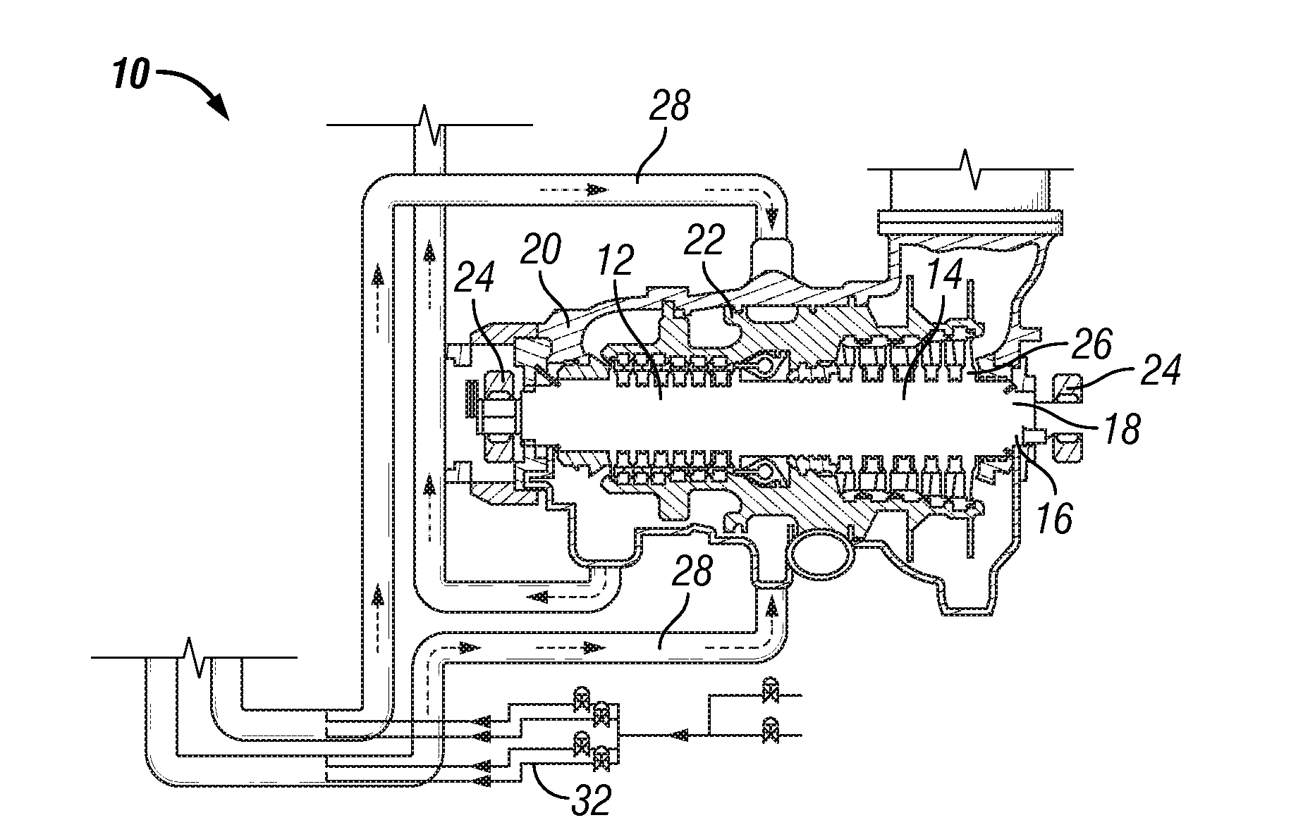 System and method of cooling turbines