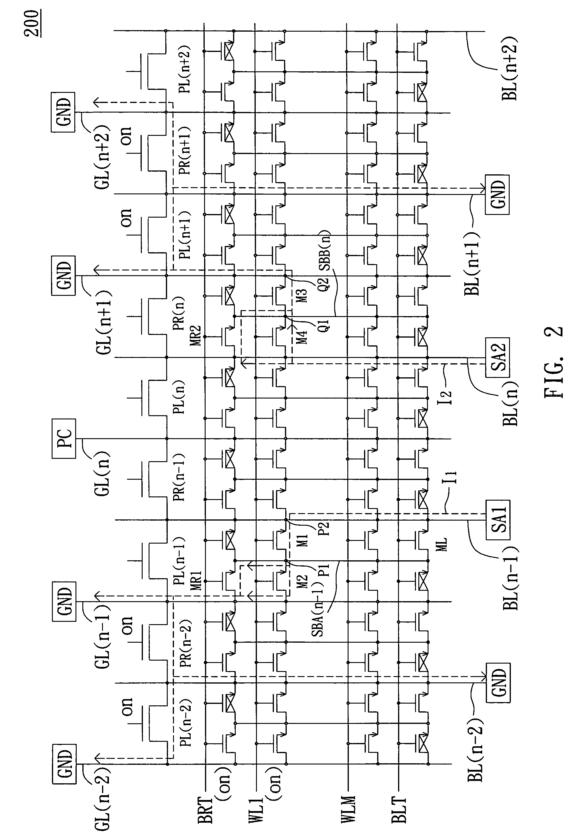 Memory with low and fixed pre-charge loading