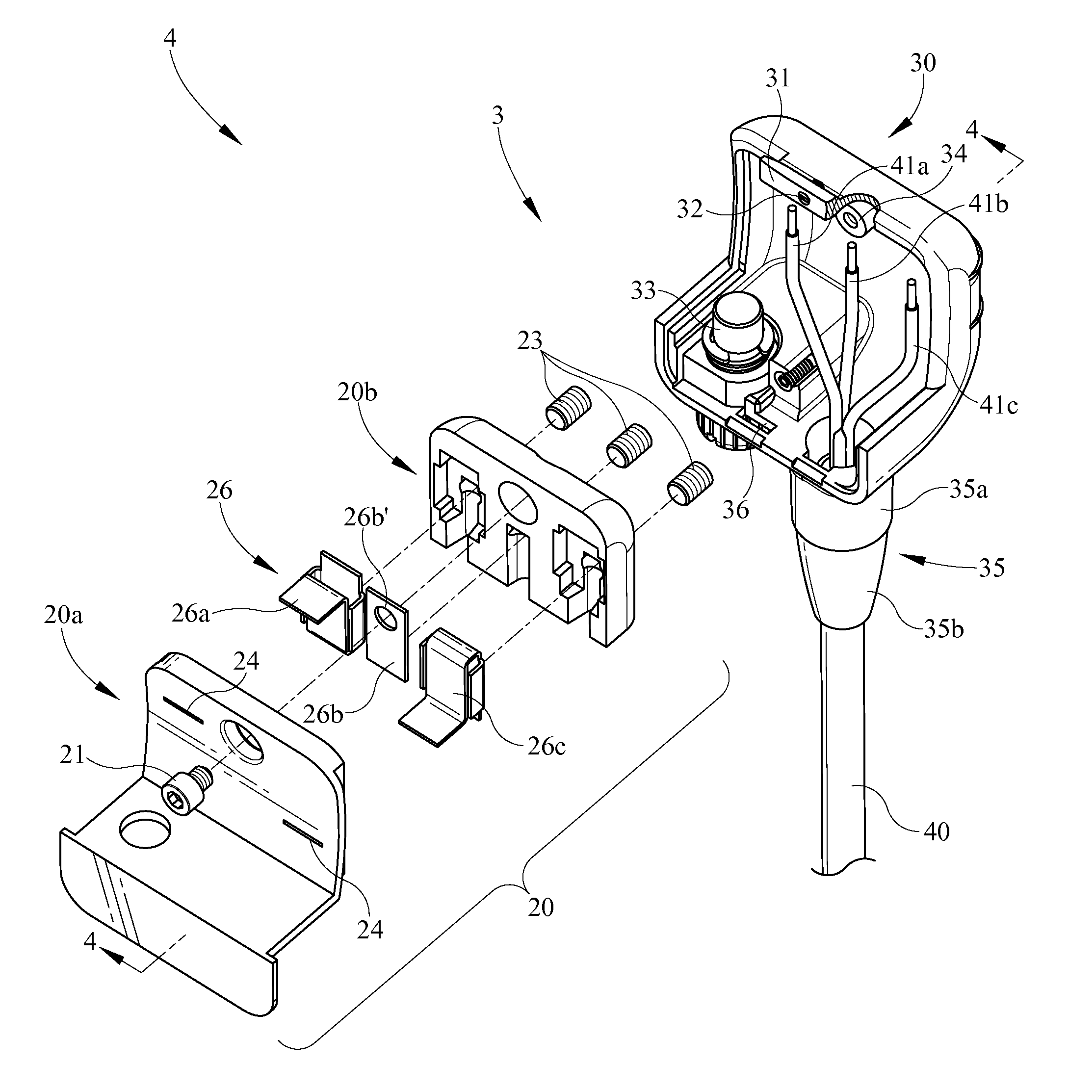 Track lighting system with dependent lamp cord