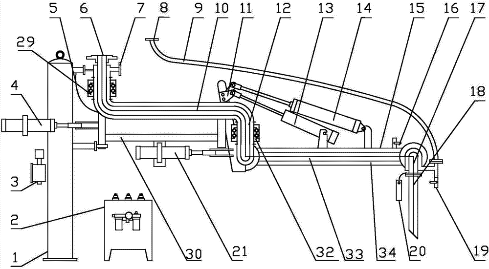 Full-automatic liquid loading crane pipe and application thereof