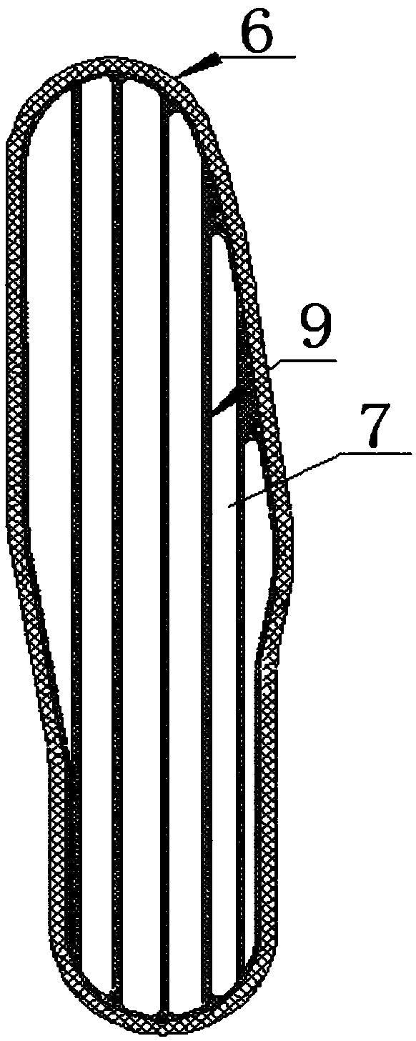 A high-elasticity hollow-shaped rubber health sole and a manufacturing process thereof