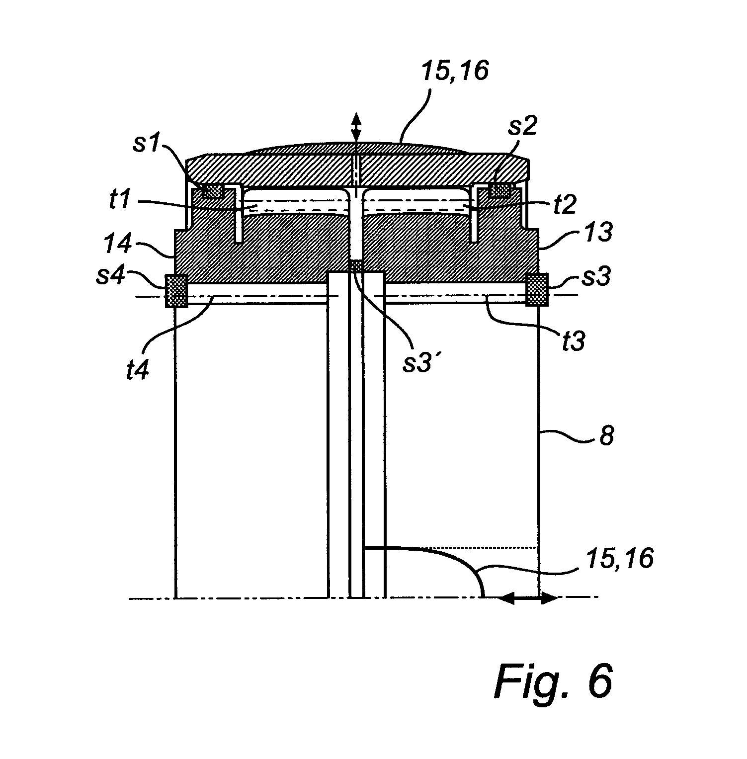 Roll line in a continuous caster