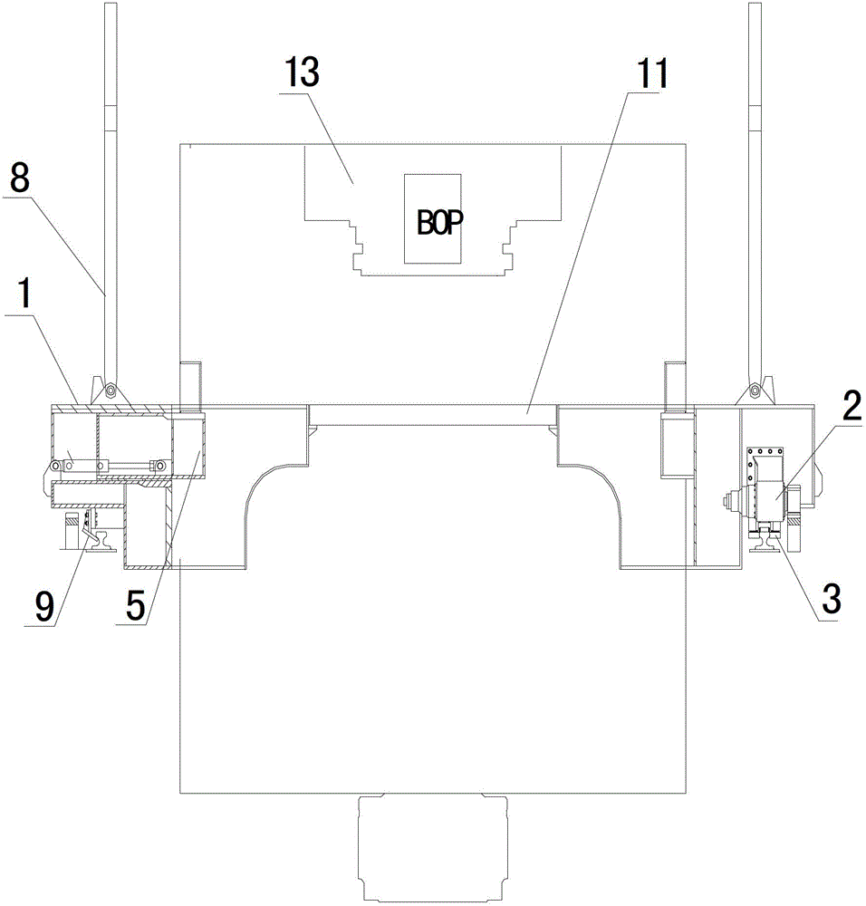 BOP (blowout preventer) storage and transportation device for deep sea float type drilling well