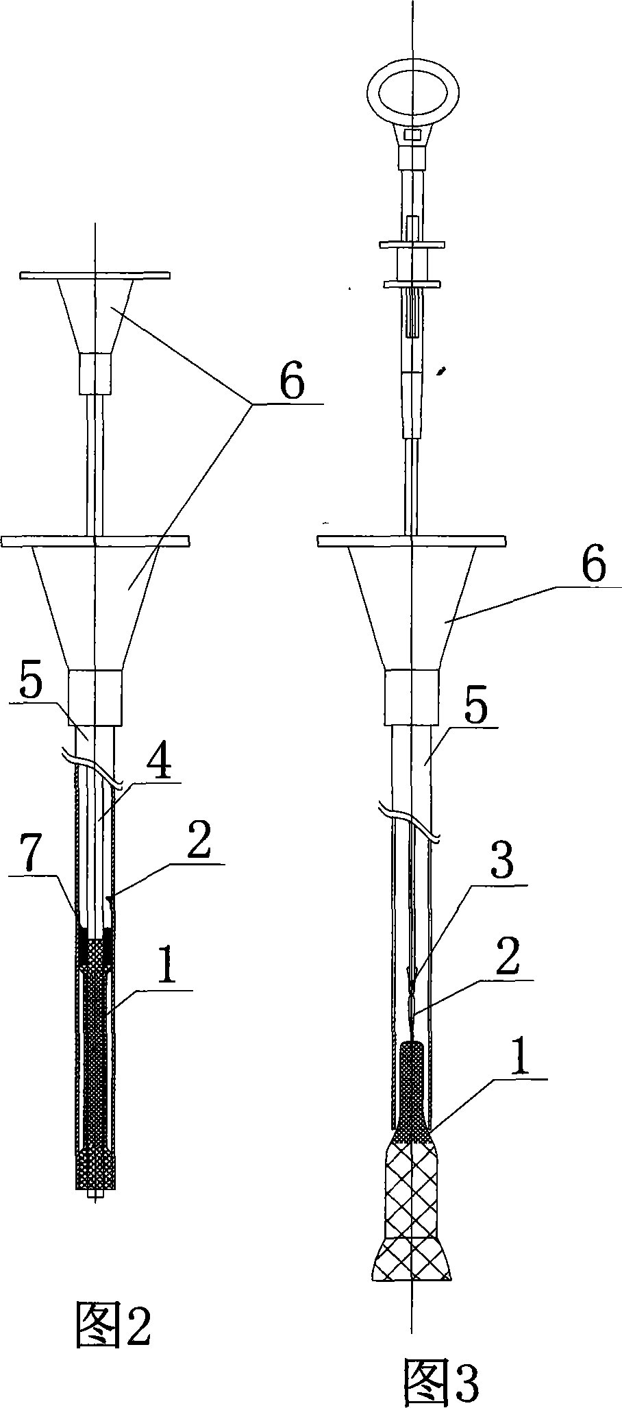 Nickel-titanium memory alloy esophageal stent placing and recycling device used in X-ray perspective