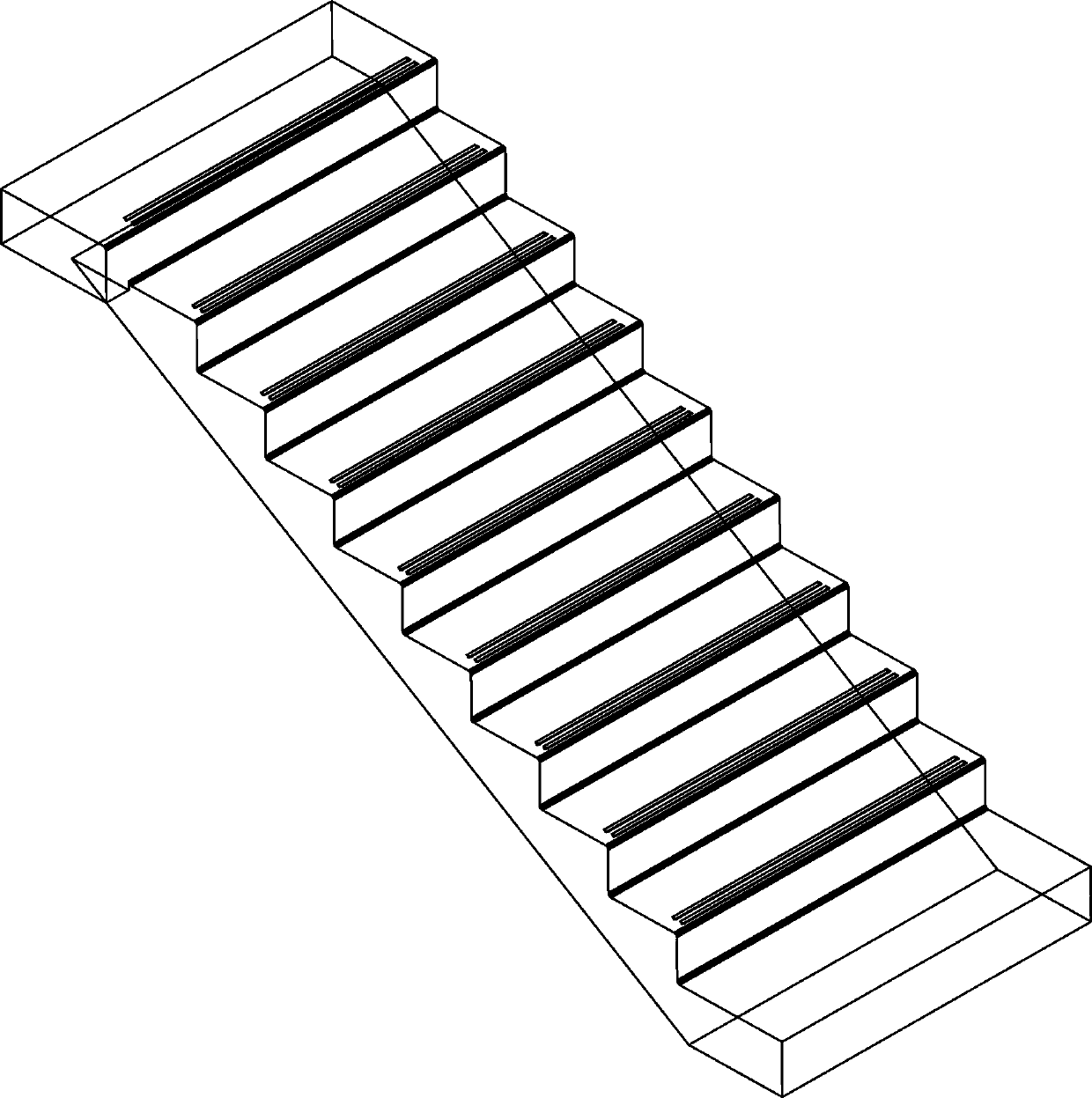 Single railing body and novel railing assembly type stair railing and construction method thereof