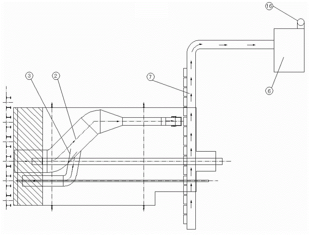 Coke oven machine side dust collection device with ground dust collection station