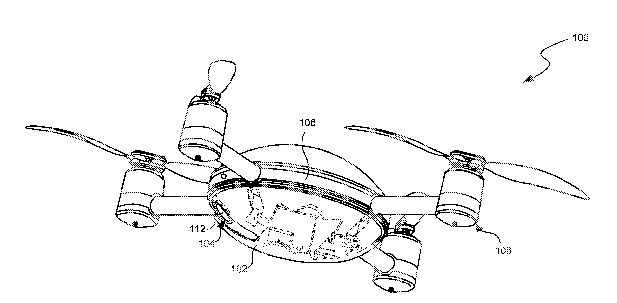 Launching unmanned aerial copter from mid-air