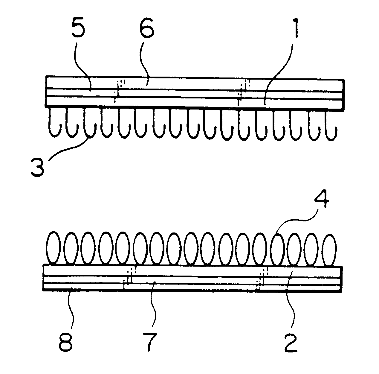 Surface fastener and paper diaper using the surface fastener