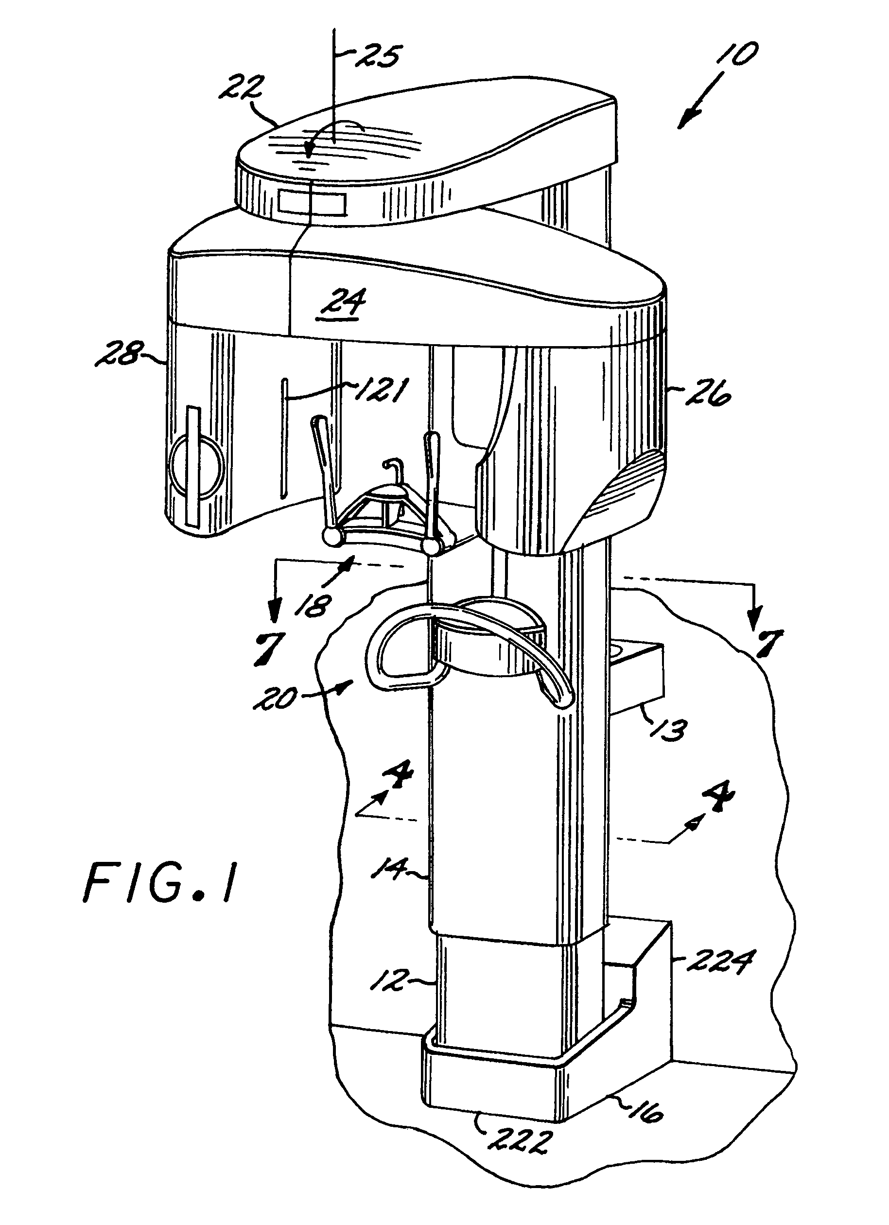 Structural and patient positioning features of an x-ray system