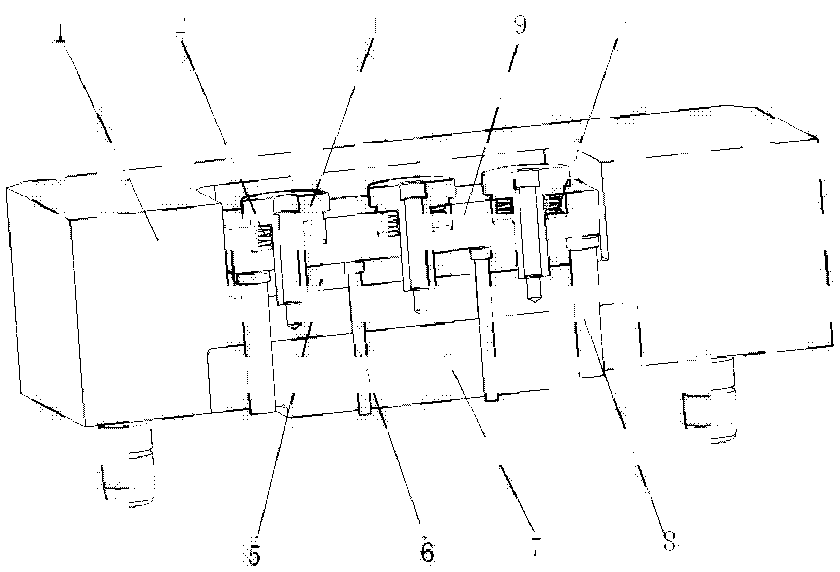 Ejection mechanism of fixed die push plate