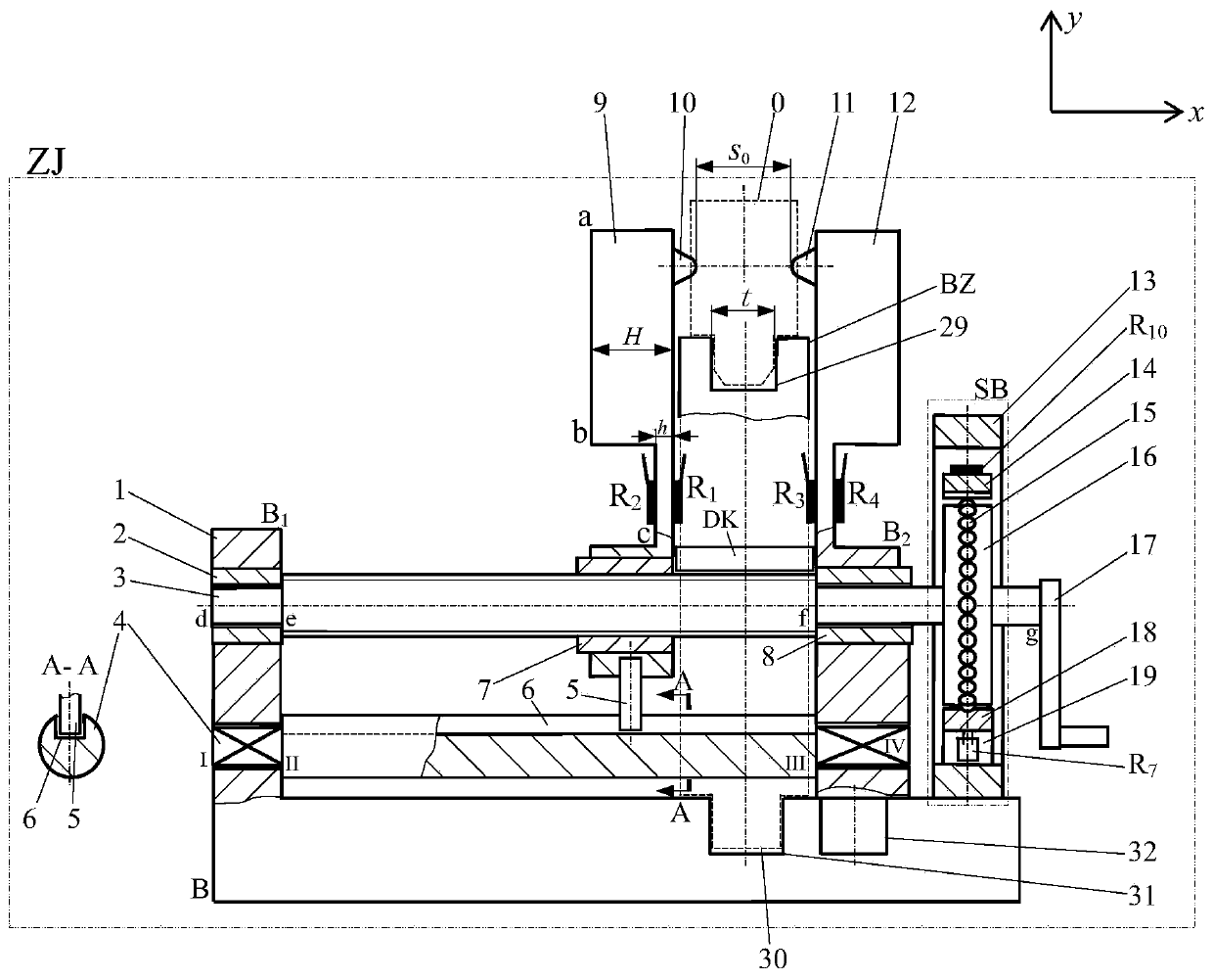 Method and device for measuring thickness of material sample