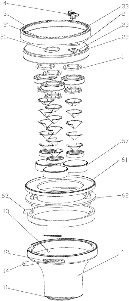 Single-hole multichannel rotatable operating device of laparoscope