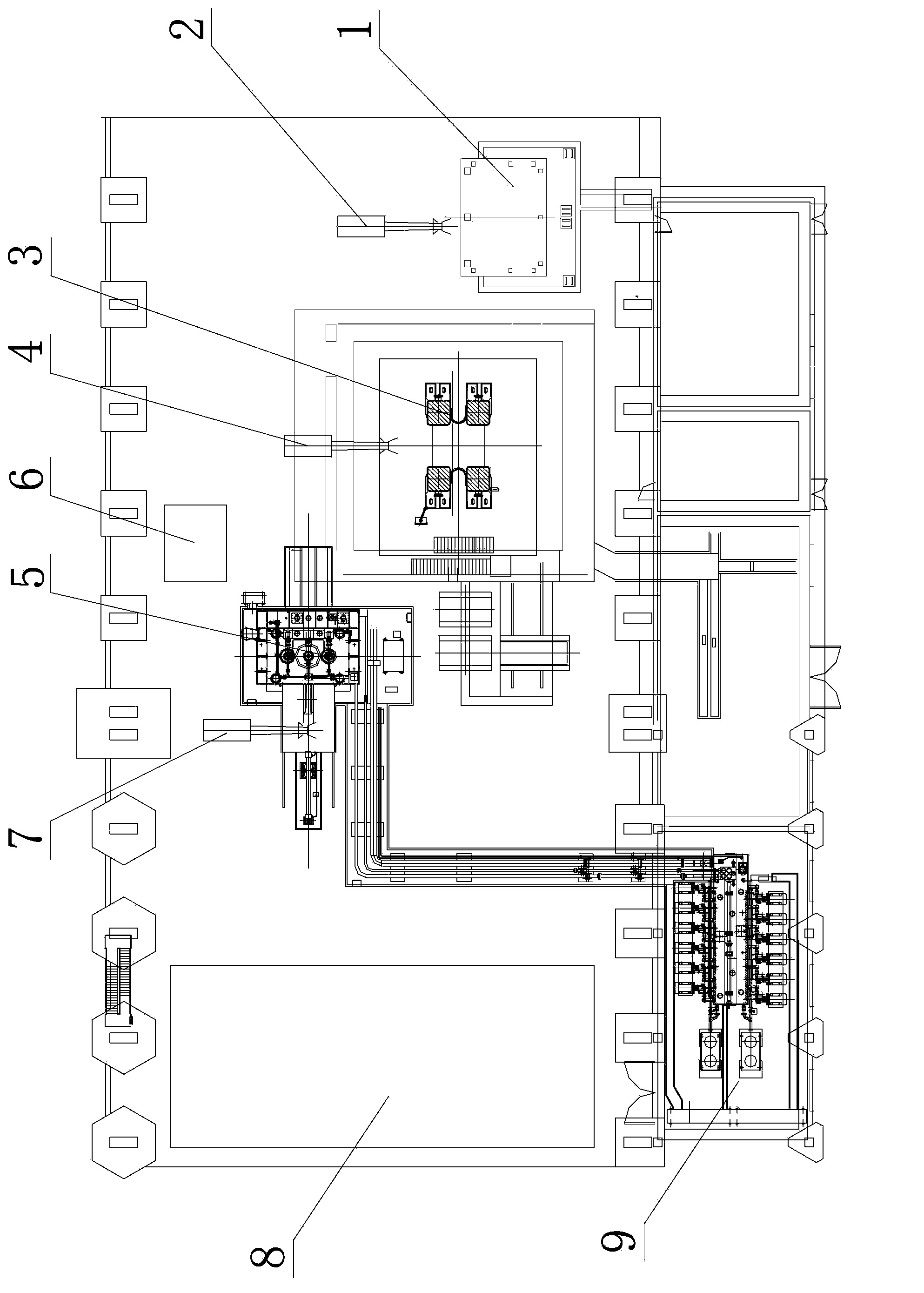 Full-automatic pressing production line for large turbine blade