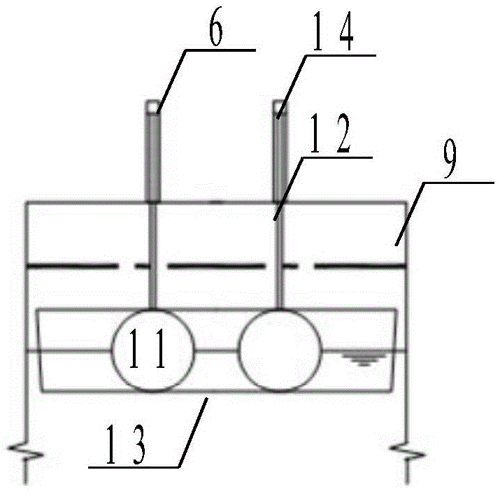 Low-energy-consumption buoyancy pushing type scum scraping device