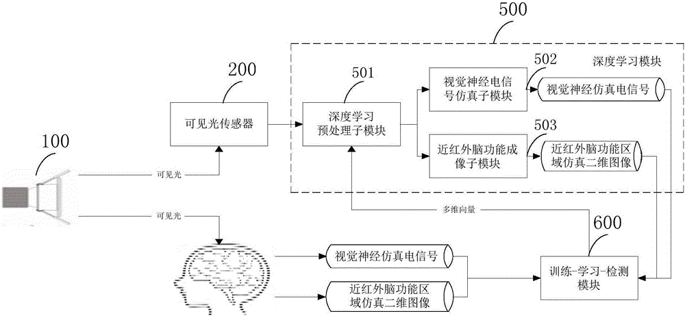 Optic nerve simulation method and optic nerve simulation system based on deep learning