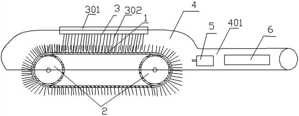 Filament collecting brush