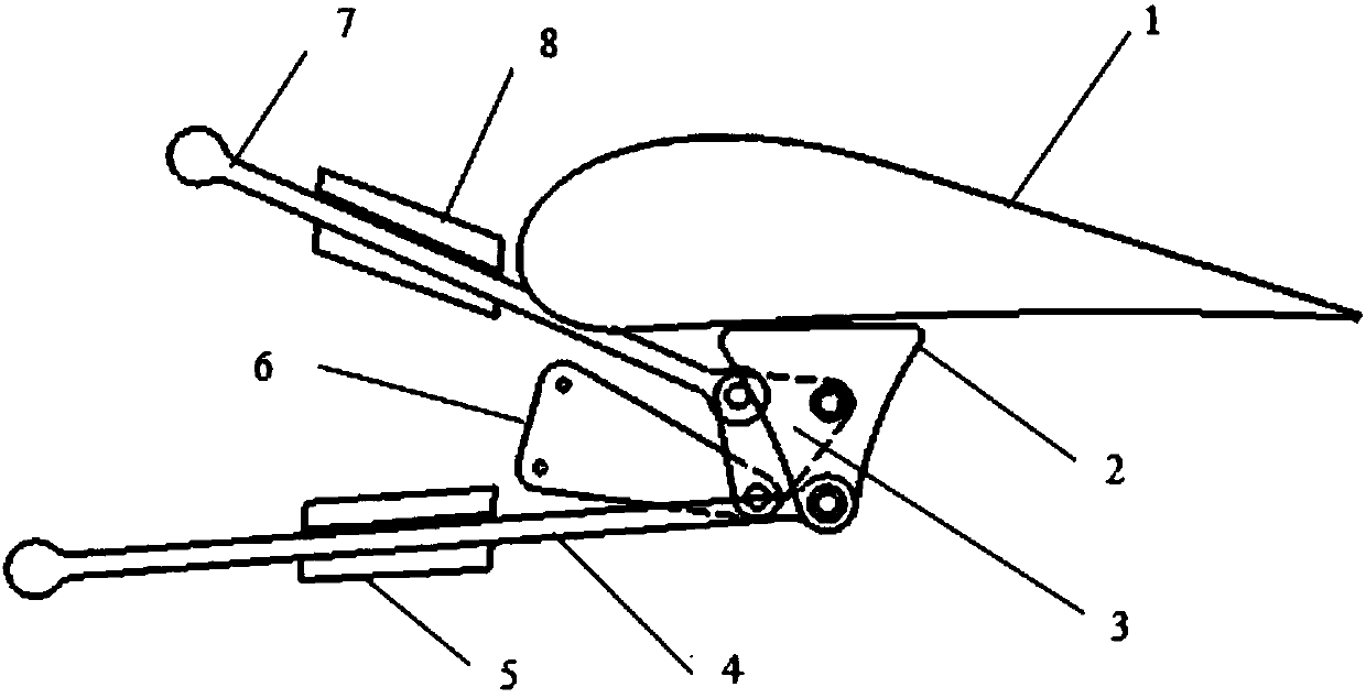 Aircraft flaperon movement mechanism