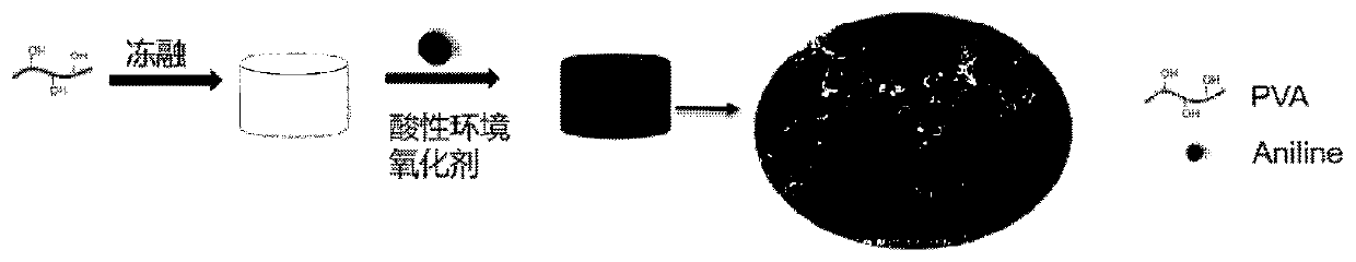 Polyvinyl alcohol-polyaniline composite hydrogel, and preparation method and application thereof